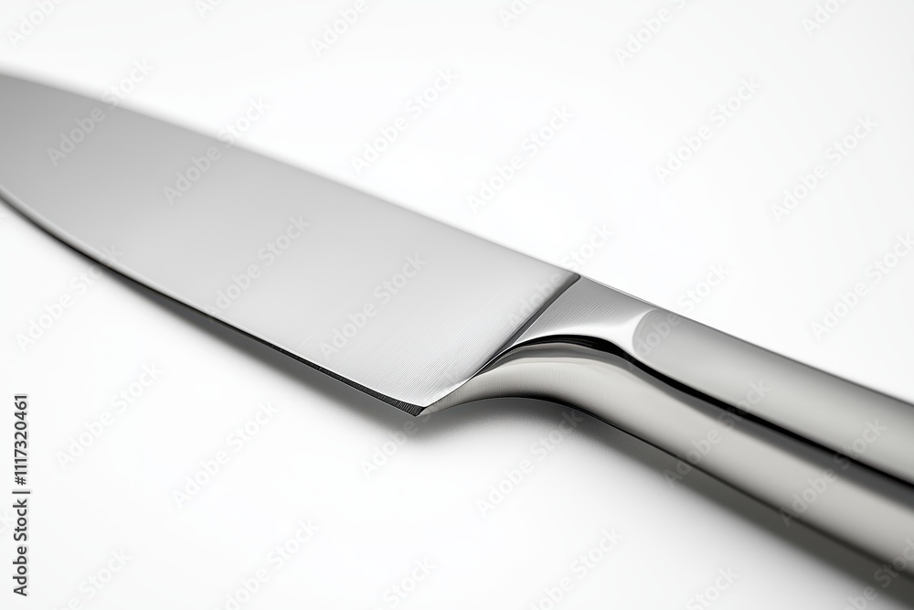 Close-up of stainless steel knife with ergonomic handle Close-up of stainless steel knife with ergonomic handle