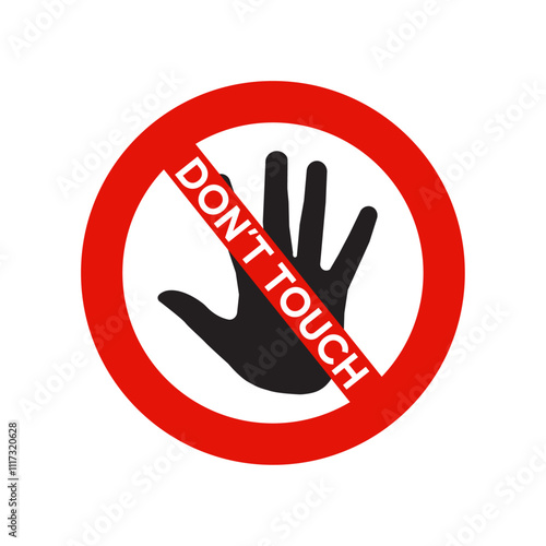 Symbol for prohibition don't touch icon, Sign Vector