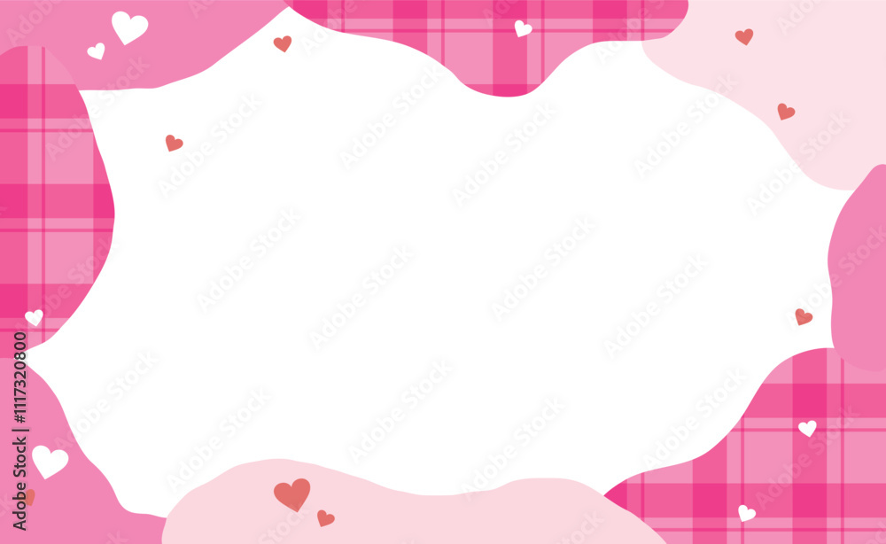 バレンタインのハート柄のかわいい背景イラスト素材
