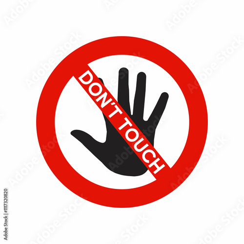Symbol for prohibition don't touch icon, Sign Vector