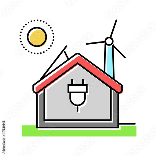 vegetated façade green building color icon vector. vegetated façade green building sign. isolated symbol illustration