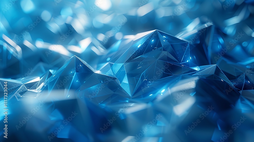 Dark Blue Abstract Background with Low Poly Geometric Shapes for Tech and Sci-Fi Design. Dark Blue Abstract Background with Low Poly Geometric Shapes for Tech and Sci-Fi Design.