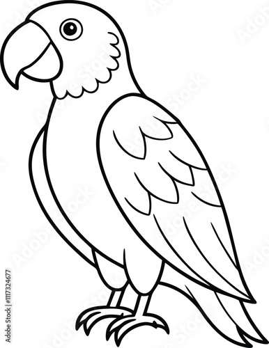 Parrot-bird-line-art-vector-design