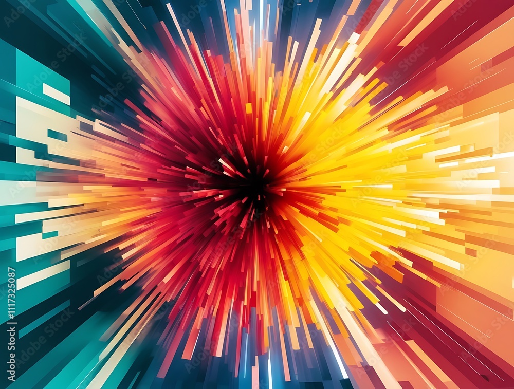 Burst of colorful gold and yellow combination with blue colors, abstract background of geometrical illustration explosion Burst of colorful gold and yellow combination with blue colors, abstract background of geometrical illustration explosion