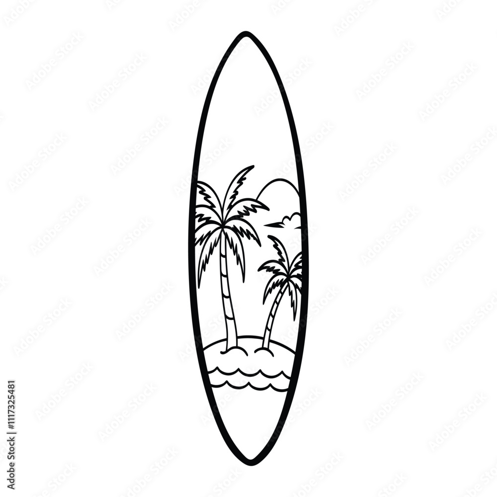 Dynamic Surfboard Clipart Design Dynamic Surfboard Clipart Design