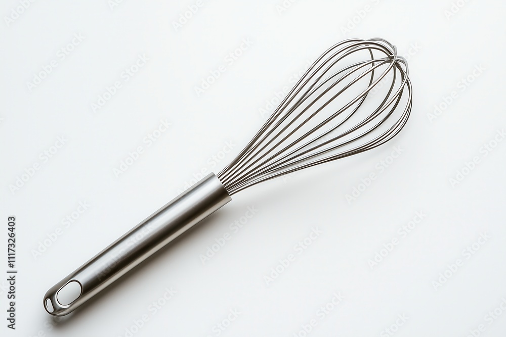 Stainless Steel Wire Whisk on White Background Stainless Steel Wire Whisk on White Background