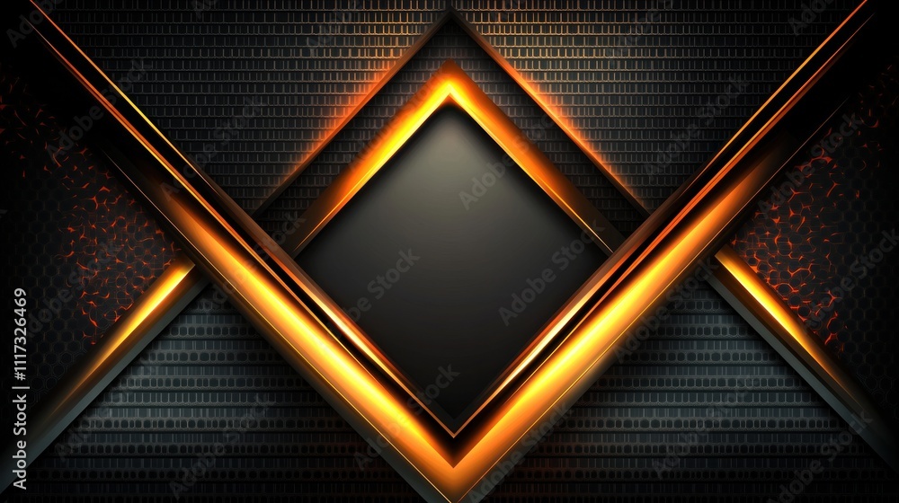 Abstract Dark Background With Glowing Orange Lines Abstract Dark Background With Glowing Orange Lines