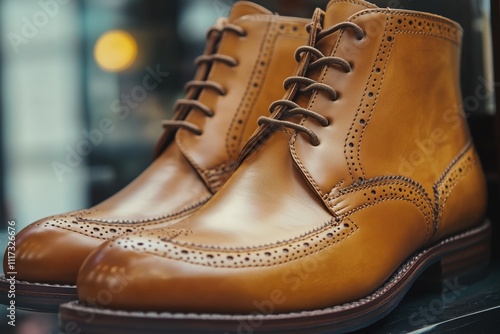 Polished Brown Leather Dress Boots photo