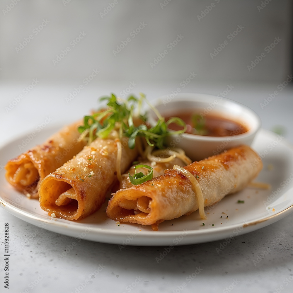 Semarang's signature spring roll dish is served with spring onions and thick tauco sauce. Semarang's signature spring roll dish is served with spring onions and thick tauco sauce.