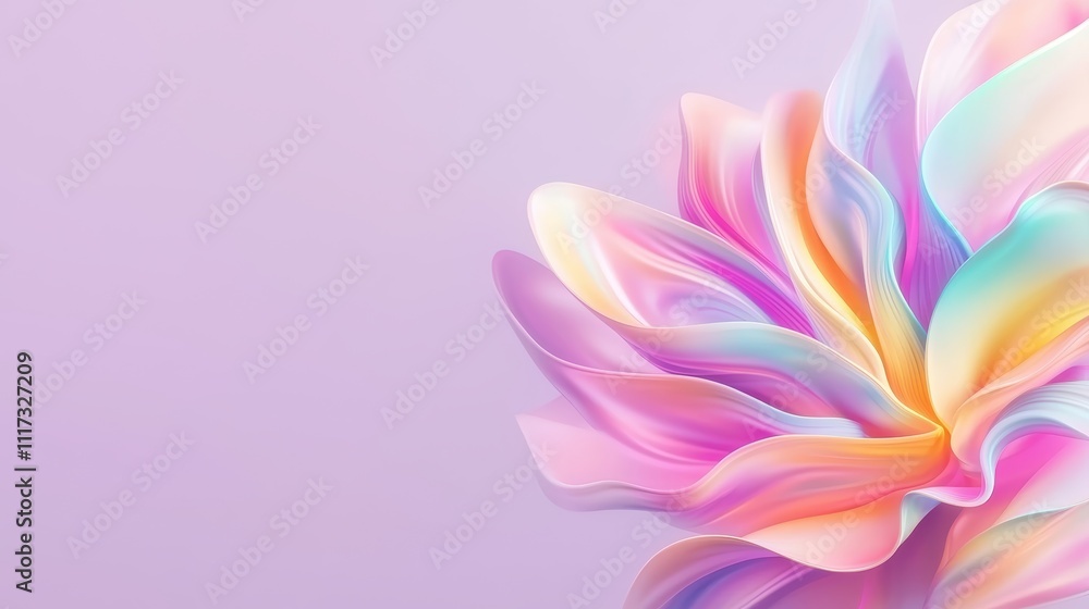 Fototapeta premium Vibrant Abstract Flower Design with Soft Pastel Colors and Curved Petals