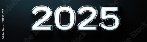 Illuminated metallic digits represent the year two thousand twenty five photo