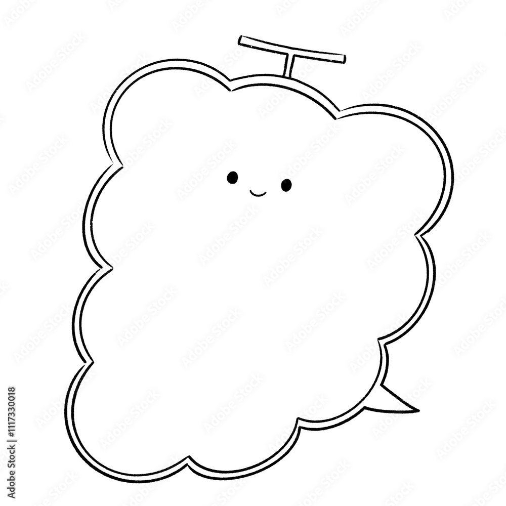 白黒 かわいい顔つきのぶどうの吹き出し 白黒 かわいい顔つきのぶどうの吹き出し