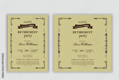 Retirement party invitation  flyer design template
