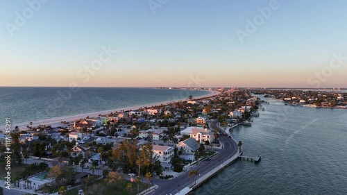 Sunset Aerial Pass-a-grille Beach St. Petersburg, Florida photo