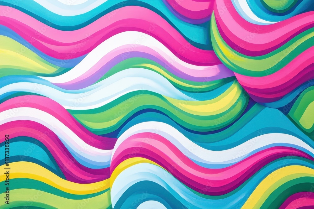 Colorful abstract waves in bright shades like pink, green and blue Colorful abstract waves in bright shades like pink, green and blue