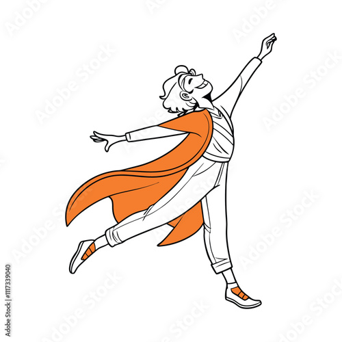 Vector illustration of a character in a dynamic dancing pose