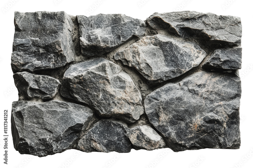 Textured stone wall with rugged rocks and gravel, cut out - stock png. Textured stone wall with rugged rocks and gravel, cut out - stock png.