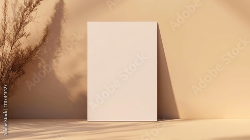 A blank canvas against a minimalist background, ideal for artistic presentations.