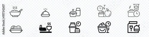 Lunch Time icon set, lunch icon set, Spoon and fork Icons, Spoon, fork, knife and plate icon