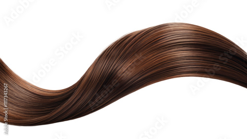 High-Quality PNG of Brown shiny hair wave, Isolated on White Background – High Resolution