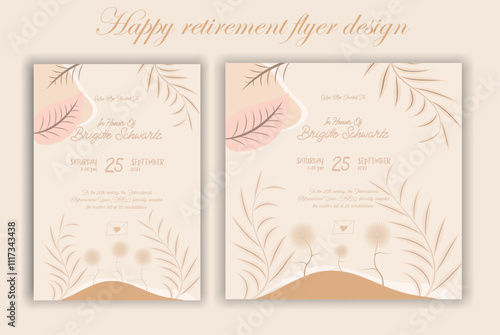 Happy retirement lunch party invitation flyer design template 
