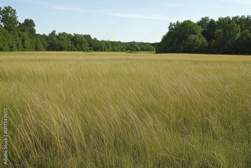 A serene landscape of tall grass swaying in the gentle breeze. A serene landscape of tall grass swaying in the gentle breeze.
