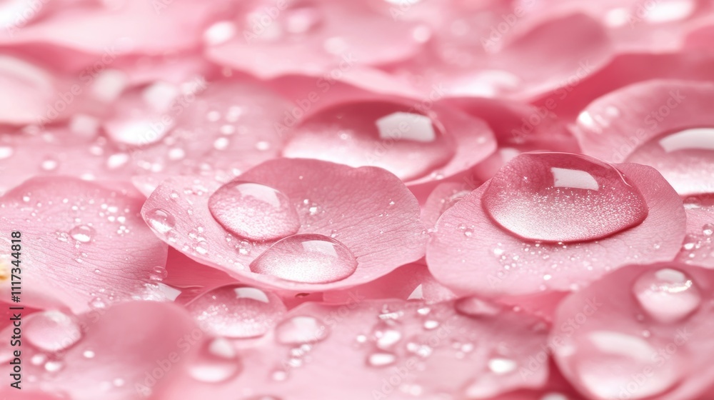 Delicate pink rose petals with water droplets. Delicate pink rose petals with water droplets.