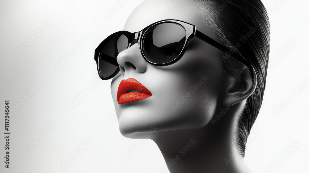 red lips, AI generated red lips, AI generated