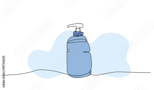 Vector illustration of detergent. Modern flat in continuous line style.
