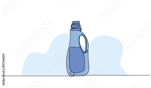 Vector illustration of laundry detergent. Modern flat in continuous line style.
