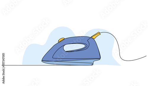 Vector illustration of iron. Modern flat in continuous line style.