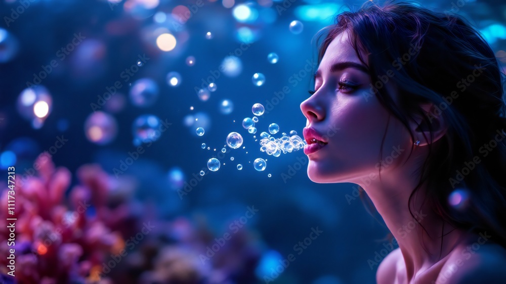 Blowing Bubbles in an Underwater Fantasy Blowing Bubbles in an Underwater Fantasy