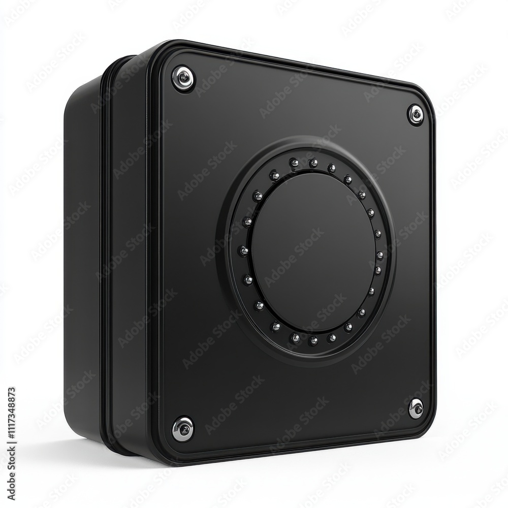 Sleek Black Electronic Device with Circular Design, Surface Mount, and Minimalist Aesthetic for High-Tech Applications and Modern Interior Decor Ideas Sleek Black Electronic Device with Circular Design, Surface Mount, and Minimalist Aesthetic for High-Tech Applications and Modern Interior Decor Ideas