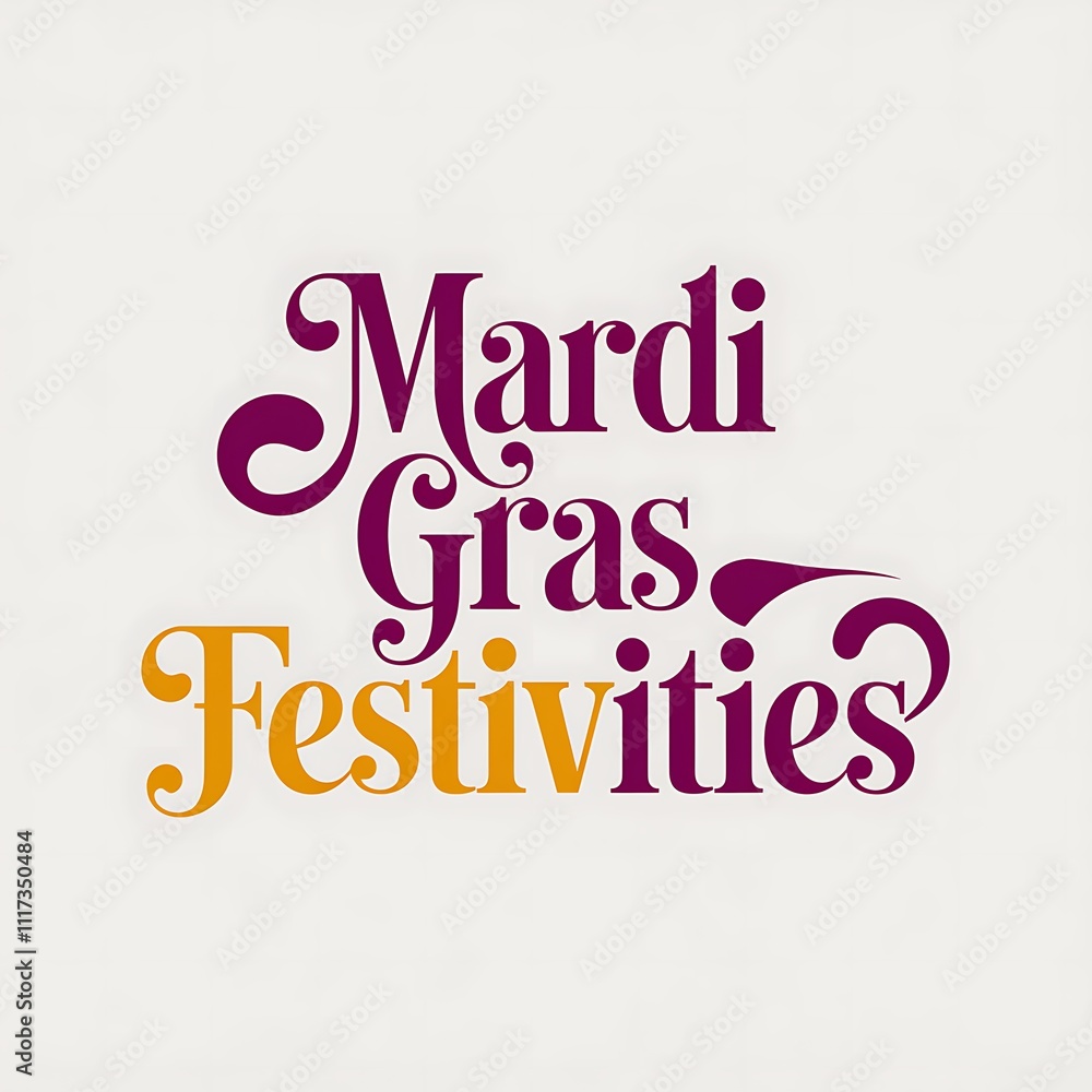 Mardi Gras Festivities Elegant Typographic Design Mardi Gras Festivities Elegant Typographic Design