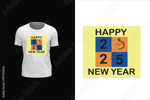 Happy New Year 2050, typograph and vector t-shirt design.   photo