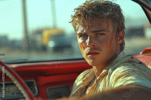 portrait of a person in a car