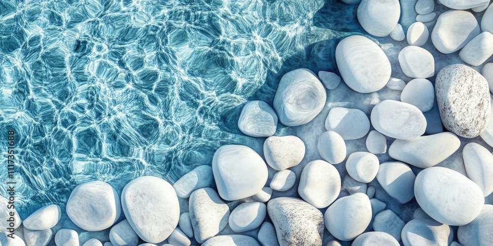 Background of abstract art featuring white stones and blue water, showcasing elegant beauty and detailed, crisp textures in the illustration. Background of abstract art featuring white stones and blue water, showcasing elegant beauty and detailed, crisp textures in the illustration.