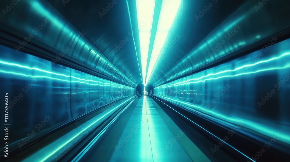 Blue Neon Tunnel Blue Neon Tunnel