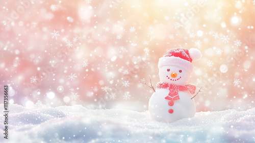 Wallpaper Mural christmas banner In the snowman theme
 Torontodigital.ca