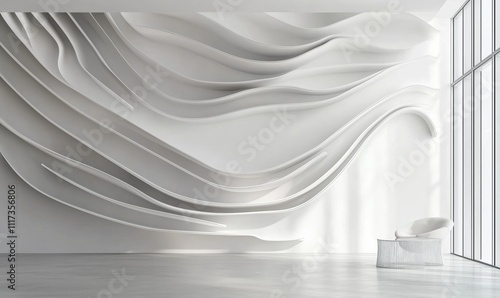 white interior with curtains
