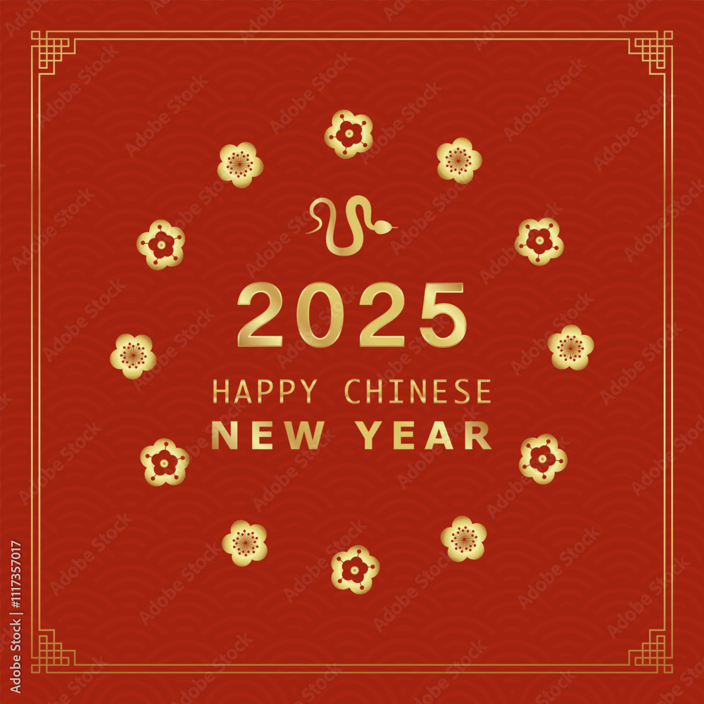 Happy Chinese New Year 2025 background. Year of the snake design wallpaper. Modern luxury oriental illustration for cover, banner, website, envelope, social media post Happy Chinese New Year 2025 background. Year of the snake design wallpaper. Modern luxury oriental illustration for cover, banner, website, envelope, social media post