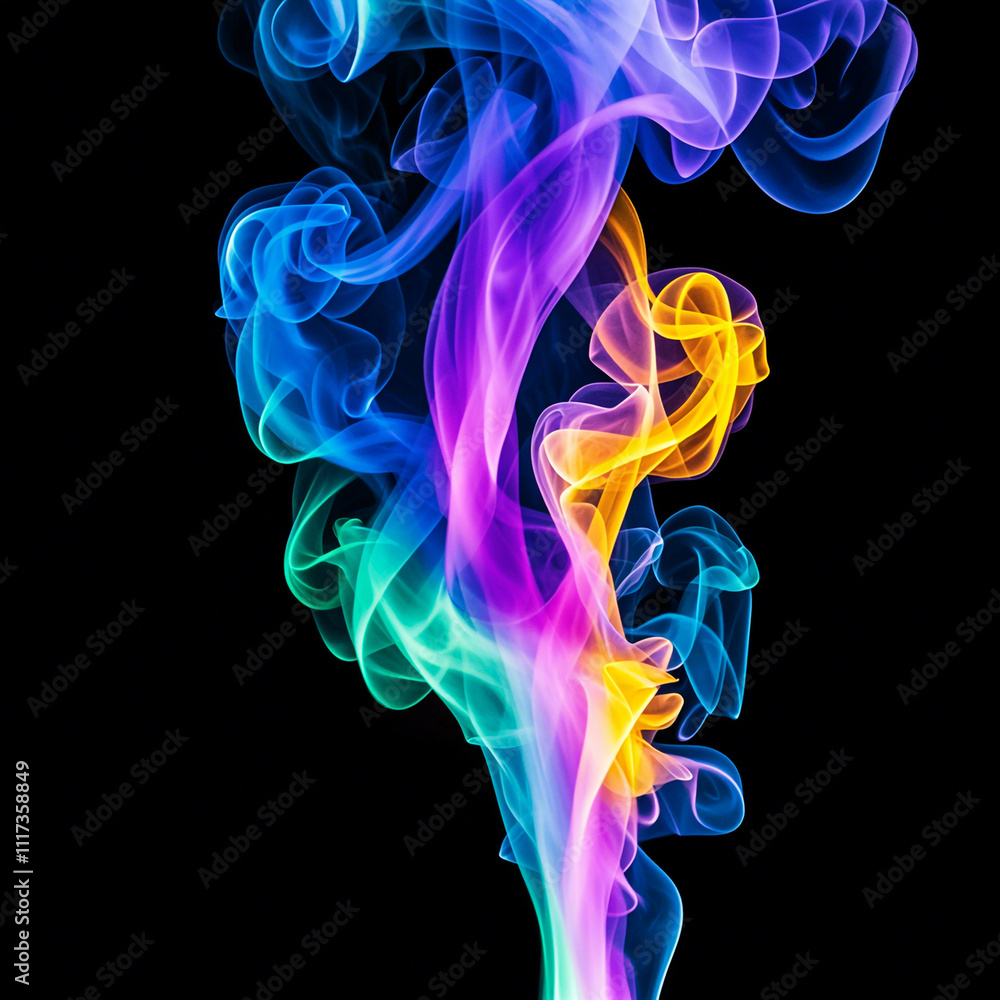 Abstract background of coloured pastel smoke on black background Abstract background of coloured pastel smoke on black background
