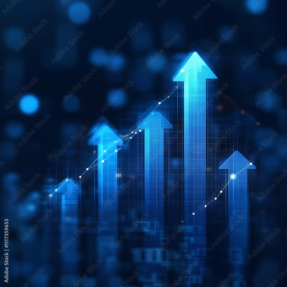 Futuristic Financial Chart Blue Hue Upward Graph Digital Growth Design Photo Futuristic Financial Chart Blue Hue Upward Graph Digital Growth Design Photo