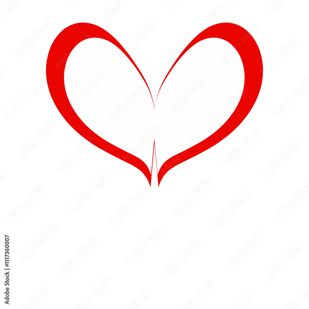 Illustration of love in various shapes in red and white Illustration of love in various shapes in red and white