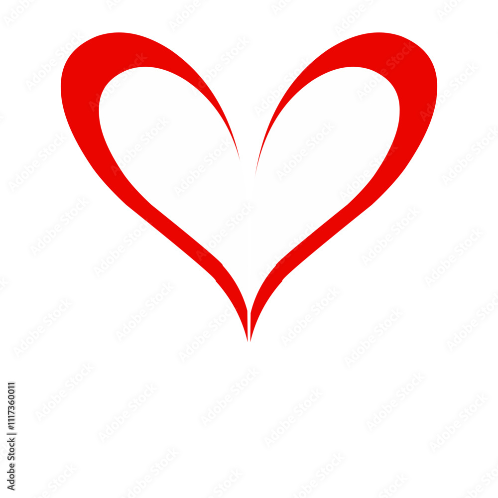 Illustration of love in various shapes in red and white Illustration of love in various shapes in red and white
