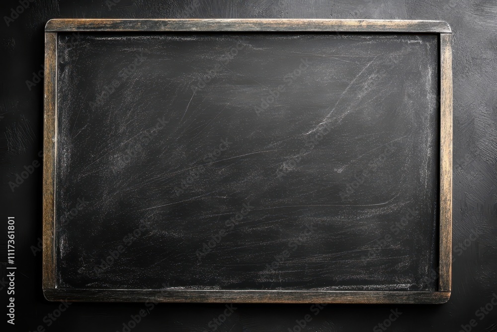 A blank blackboard framed in wood, ready for writing or drawing. A blank blackboard framed in wood, ready for writing or drawing.
