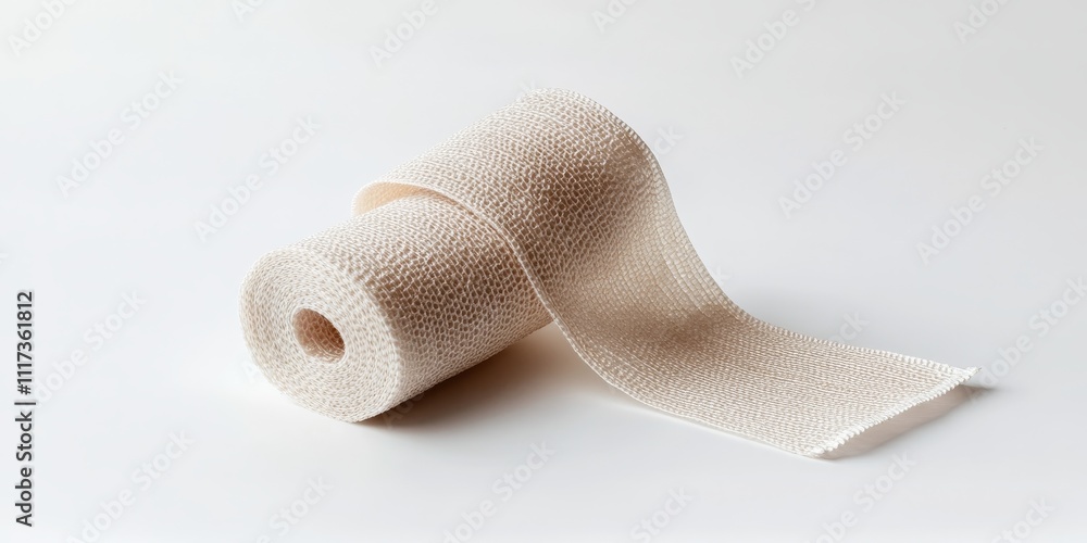 Elastic bandage presented in isolation on a white background, showcasing the versatility and functionality of the elastic bandage in various applications for support and compression needs. Elastic bandage presented in isolation on a white background, showcasing the versatility and functionality of the elastic bandage in various applications for support and compression needs.