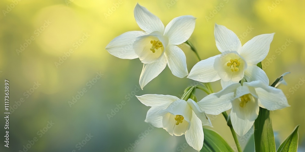 Obraz premium White Helleborine, also known as Cephalanthera damasonium, showcases its unique beauty with delicate blooms, making it a captivating subject for nature photography featuring White Helleborine.