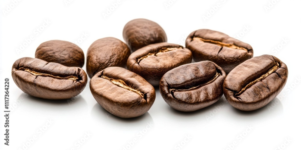 Isolated brown roasted coffee beans on a white background, showcasing the rich texture and color of brown roasted coffee beans, perfect for coffee lovers and enthusiasts. Isolated brown roasted coffee beans on a white background, showcasing the rich texture and color of brown roasted coffee beans, perfect for coffee lovers and enthusiasts.