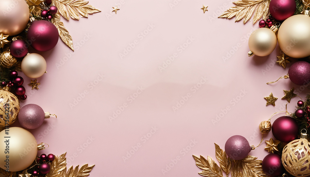 christmas background frame with golden balls christmas background frame with golden balls